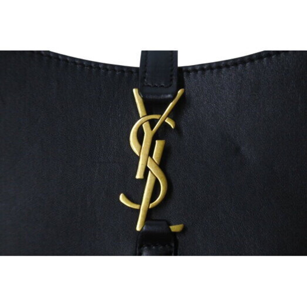 SAINT LAURENT Hobo Shoulder Leather Bag Black Gold - Picture 6 of 8